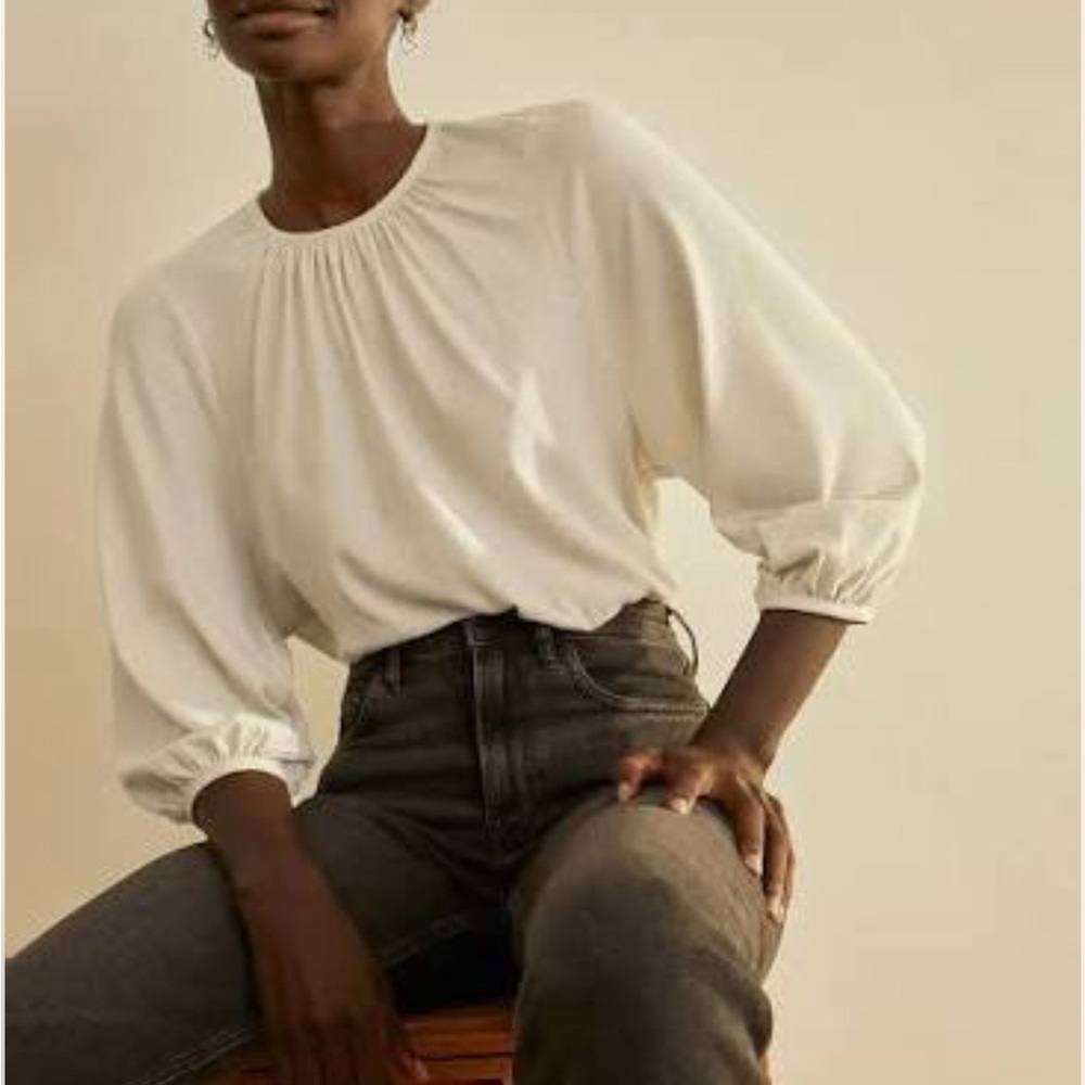 Everlane Cream Poet Blouse